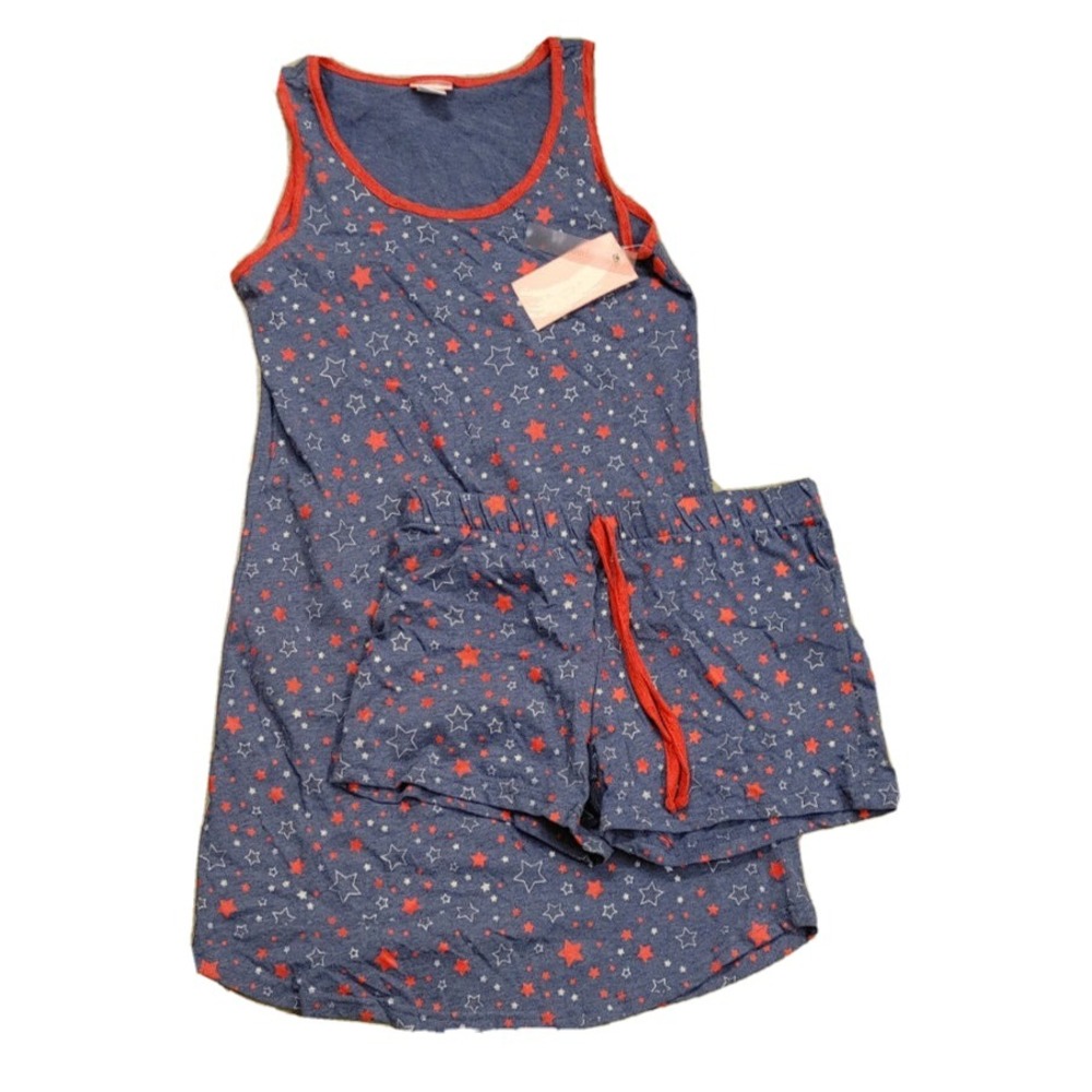 NWT Be Yourself‎ Women's Sleep Shirt & Short Star Set Large
